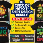 16 Cinco De Mayo T-Shirt Design Bundle