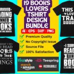 19 Books Lovers T-Shirt Design Bundle