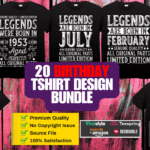 20 Birthday T-Shirt Design Bundle