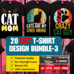 20 Cat T-Shirt Design Bundle 3