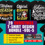 20 Christmas T-Shirt Design Bundle Vol-6