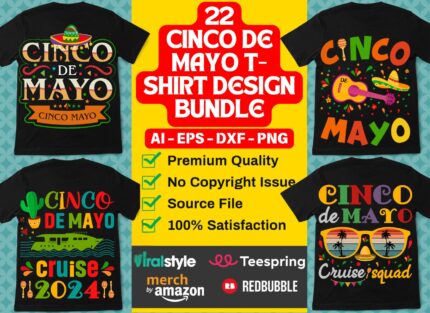 22 Cinco De Mayo T-Shirt Design Bundle