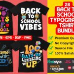 28 Back To School Typography T-Shirt Bundle
