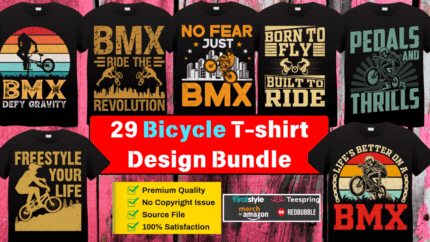 29 Bicycle T-shirt Design Bundle