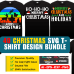 40 Christmas SVG T-Shirt Design Bundle