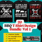 20 BBQ T Shirt Design Bundle-Vol-1