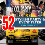 52- Stylish Party & Event Flyer PSD  Instant Download & Customizable