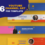 16 YouTube Channel Art PSD Template  Editable & High-Resolution Design