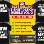 20 Best Selling T-Shirt Design Bundle vol-2