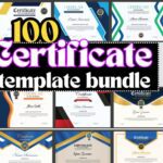 100+ Modern Editable Certificate Templates Bundle Pack