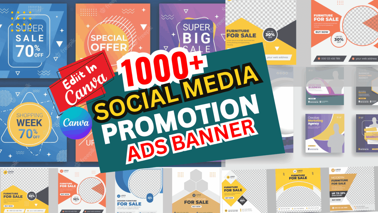 1000+ PSD Social Media Promotion Banners Ads Bundle