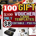 100 Editable Gift Voucher Template Bundle for Canva