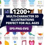 1200+ Multi-Character 3D Illustrations Bundle – Playful & Diverse Designs