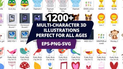 1200+ Multi-Character 3D Illustrations Bundle – Playful & Diverse Designs