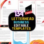 134 Letterhead Template Business Letterhead Bundle for Canva