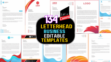 134 Letterhead Template Business Letterhead Bundle for Canva