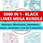 5000-in-1 Black Lines Mega Bundle – Ultimate Collection of Minimalist Line Art Designs