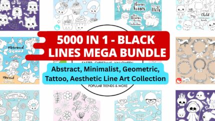 5000-in-1 Black Lines Mega Bundle – Ultimate Collection of Minimalist Line Art Designs