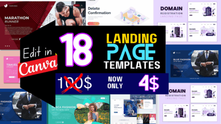 18 Website Landing Page Bundle | Canva Website Landing Page Bundle