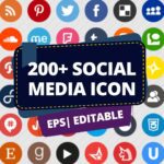 200+ Social Media Icons Set