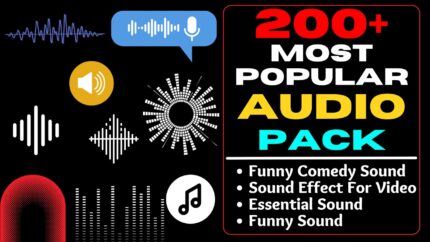 200 most popular sound pack, This collection of high-quality audio clips is free from any social media, copyright free sound pack bundle
