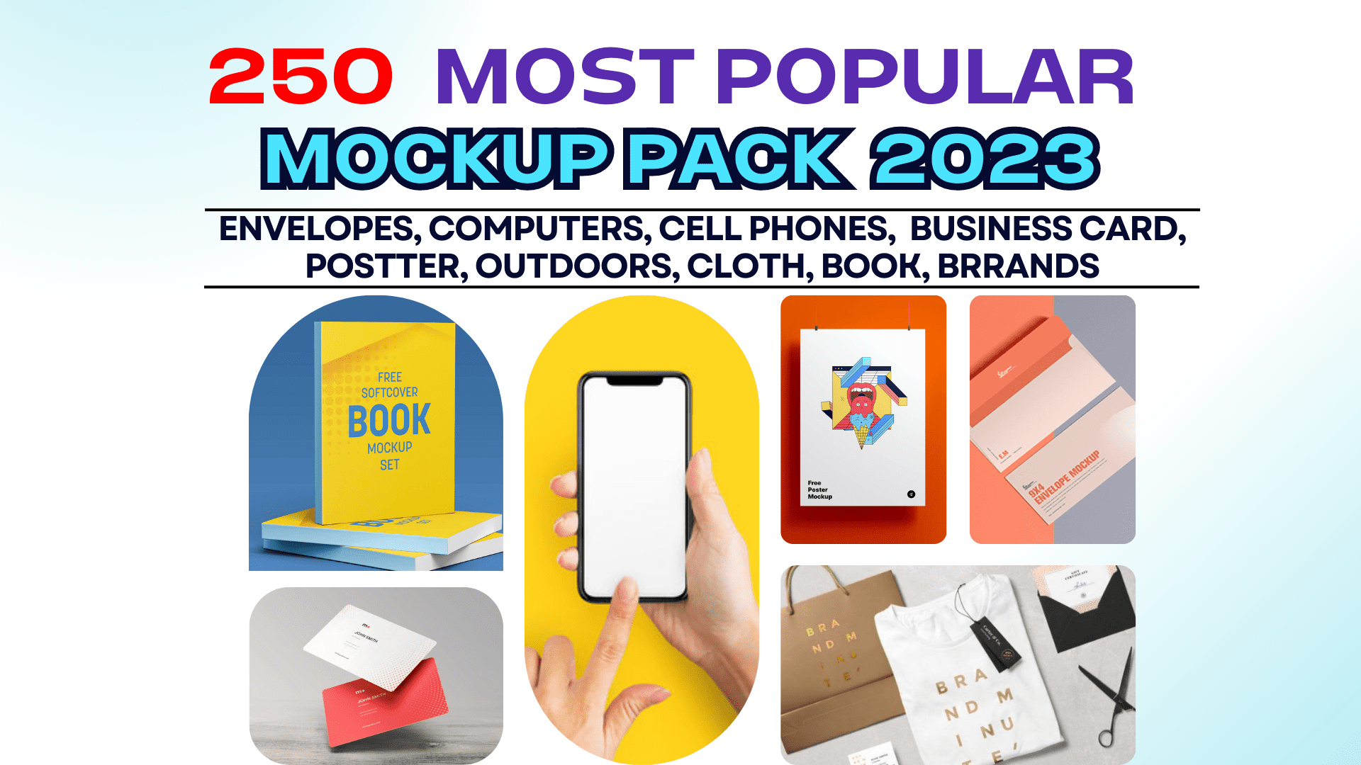 250 most popular mockup pack 2023 250 Most Popular Mockup Pack Bundle - Image 1