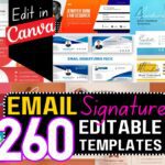 260 Email Signature Template Bundle For Canva | modern email signature clickable template Bundle for Gmail-Hotmail-yahoo & Any Email