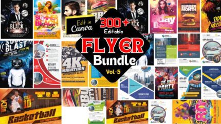 300+ Flyer Designs with our Editable Flyer Templates-vol-5 | Edit in Canva | Customizable Flyer Template Bundle. Transform Your Promotions