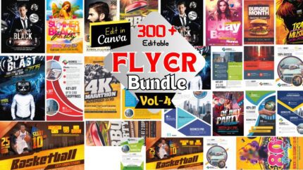 300+ Flyer Designs with Editable Canva Flyer Templates-vol-4  |Customizable Flyer Template | Boost Your Sales with Our Flyer Template Bundle
