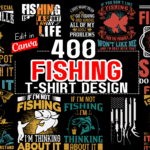 400 Fishing T-shirt Design Bundle For Canva
