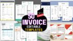 50 Editable Invoice Graphic Canva template | Custom invoice | Digital download template - Image 2