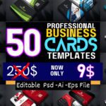 50 Editable Business Card Template Bundle For Canva