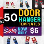 50 Customizable Door Hanger templates bundle for your Business