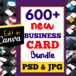600+ PSD Business Card Canva Template Bundle | Full Color Business Cards