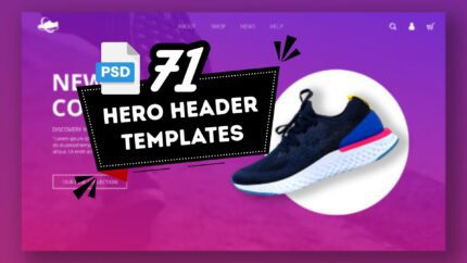 71+ Editable Hero Header Templates Bundle | Modern Web Banners for Websites & Landing Pages (PSD)