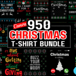950 Christmas T-shirt Design Bundle For Canva