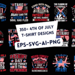350+ Customizable 4th of July T-Shirt Design Bundle