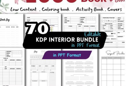 70+ KDP Interior Bundle – Editable Planners, Journals, Recipe Books & Logbooks for Amazon KDP