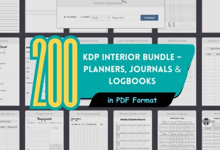 200+ KDP Interior Bundle – Editable Planners, Journals & Logbooks for Self-Publishing