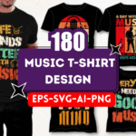 180+ Music T-Shirt Design Bundle – Ready-to-Upload