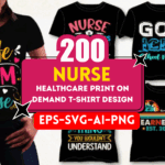 200+ Nurse & Healthcare T-Shirt Design Bundle
