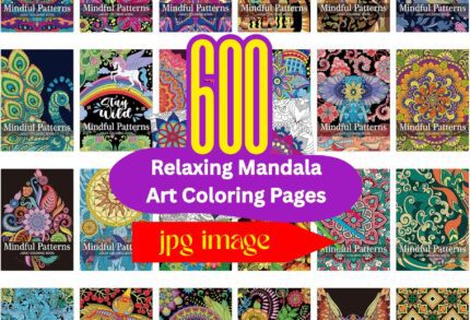 600+ Relaxing Mandala Art Coloring Pages Bundle