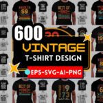 600+ Vintage T-Shirt Design Bundle – Ready-to-Upload
