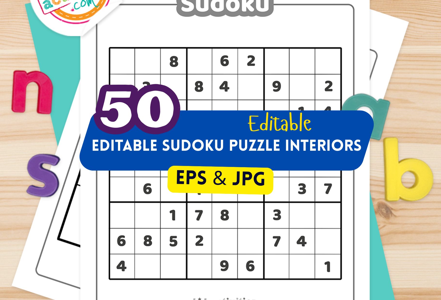 2 50+ Editable Sudoku Puzzle Interiors – Customizable PPT & PDF Templates - Image 1