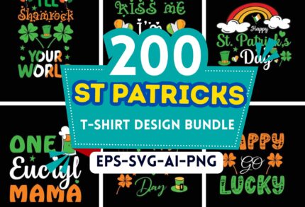 200+ St Patrick's Day Editable Design Bundle – Customizable Graphics for T-Shirts, Mugs, Posters & Gift Ideas