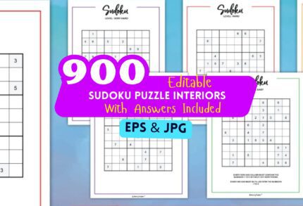 900+ Sudoku Puzzle Interior Bundle – Printable Puzzles with Solutions for Adults & Seniors