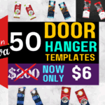 50 Customizable Door Hanger templates bundle for your Business