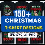 150+ Christmas T-Shirt Design Bundle – Ready-to-Upload POD Graphics for Merch Sellers