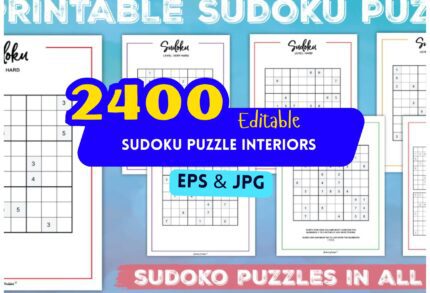2400+ Sudoku Puzzle Interiors Bundle – Printable Puzzles with Answers Included for All Skill Levels