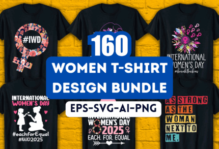 160+ Editable Women T-Shirt Design Bundle
